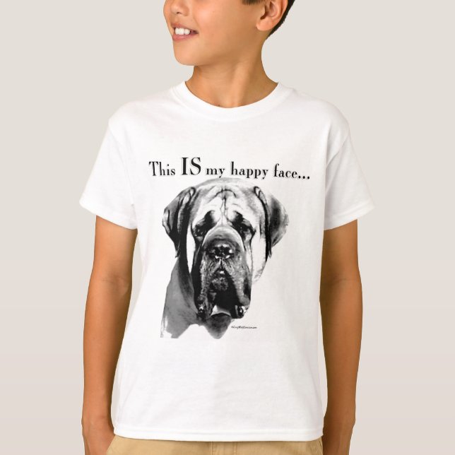 Mastiff Happy Face T-Shirt (Vorderseite)
