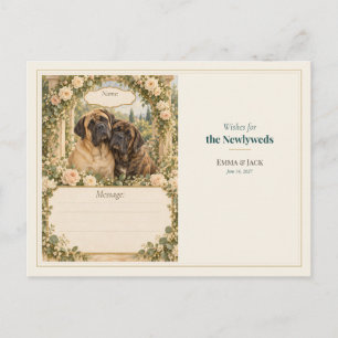 Mastiff-Hochzeitsgästebuch-Wünsche Postkarte