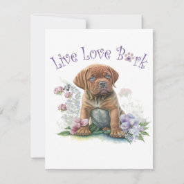 Mastiff Hund Mama Floral Mitteilungskarte