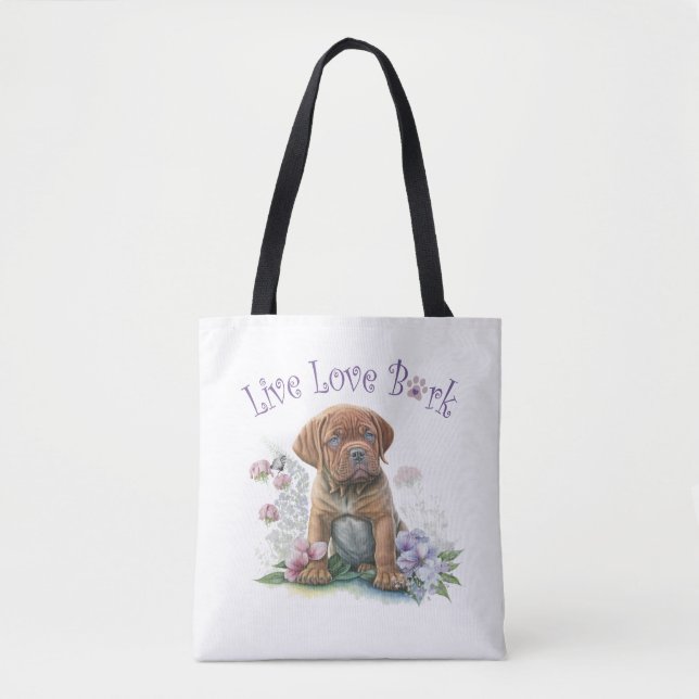 Mastiff Hund Mama Floral Tasche (Vorderseite)