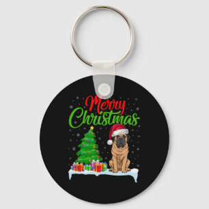 Mastiff Hund Weihnachtsbaum Lichter Xmas Mastiff H Schlüsselanhänger