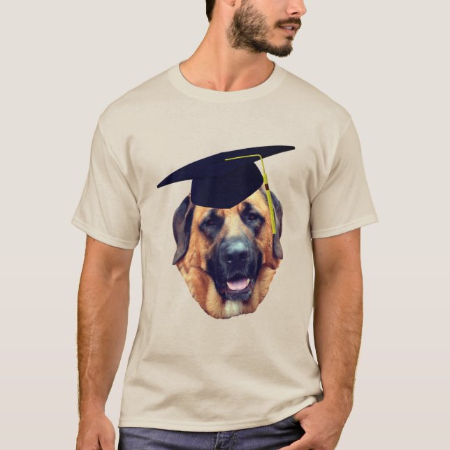Mastiff in Graduation Cap Funny Dog T-Shirt (Vorderseite)