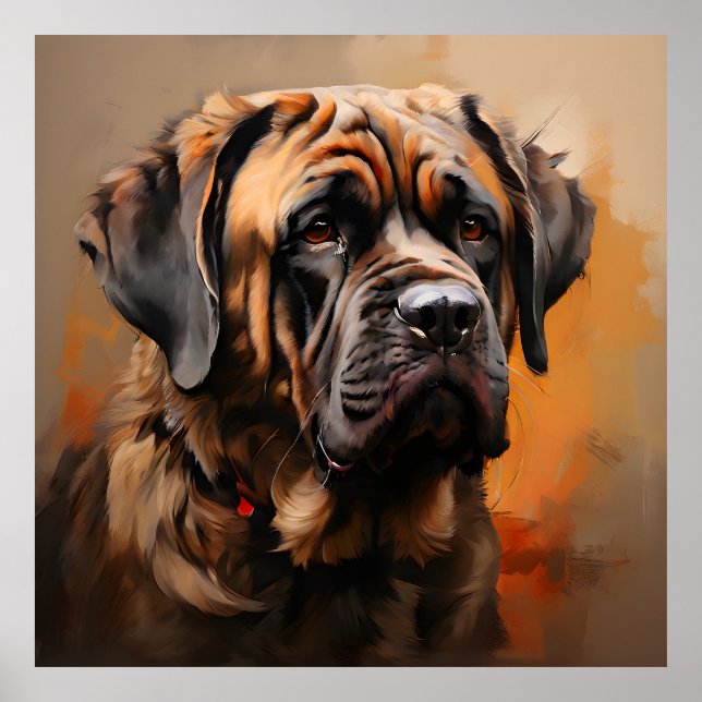 Mastiff Kunstvoll wandern Poster (Vorne)