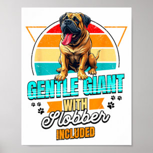 Mastiff-Liebhaber Lustiger Mastiff-Hund Retro Poster