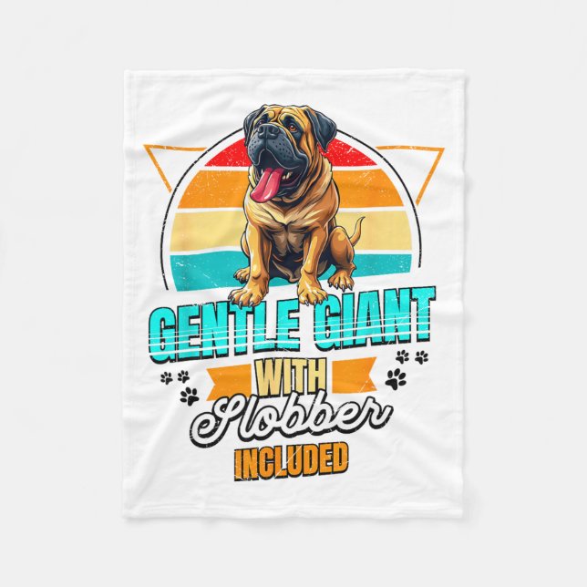 Mastiff Lover Funny Mastiff Dog Retro  Fleecedecke (Vorderseite)