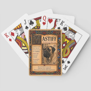 Mastiff, mittelalterliche Bestiarien-Kunst Spielkarten