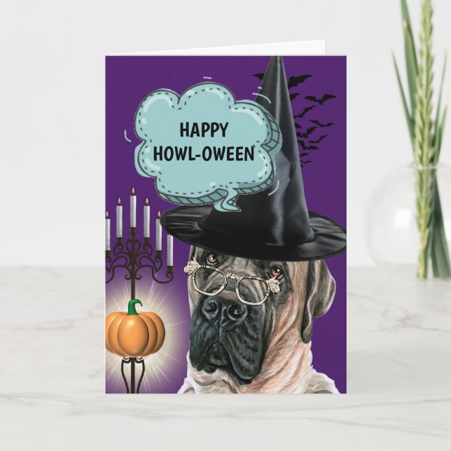 Mastiff niedlicher Hund mit glücklichem Hund Karte (Vorderseite)