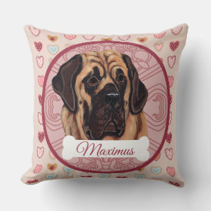 Mastiff personalisierte Valentins-Pillow Kissen
