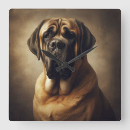 Mastiff Quadratische Wanduhr