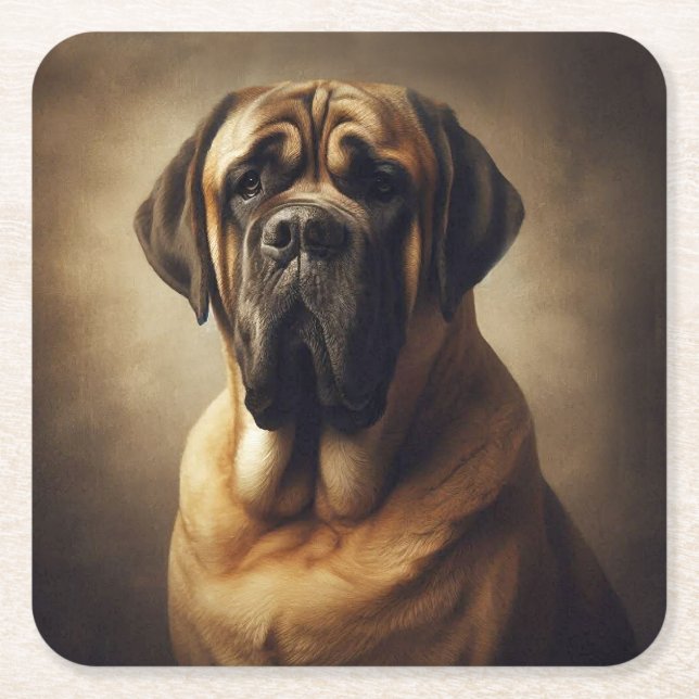Mastiff Rechteckiger Pappuntersetzer (Vorderseite)