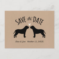 Mastiff-Silhouetten Hochzeiten speichern das Datum