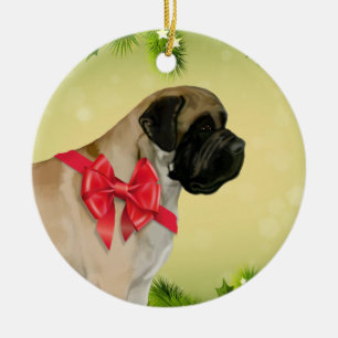 Mastiff-Weihnachtsverzierung Keramik Ornament
