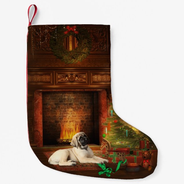 Mastiff-Welpen-WeihnachtsStrumpf Kleiner Weihnachtsstrumpf (Vorderseite)