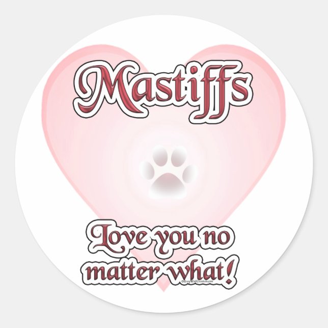 Mastiffs Liebe Sie egal welcher Aufkleber (Vorderseite)
