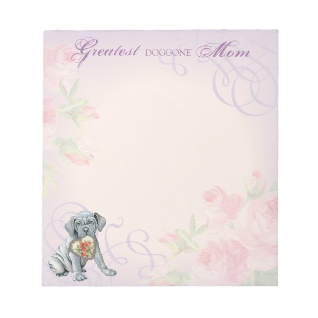 Mastino Heart Mama Notepad Notizblock (Vorderseite)
