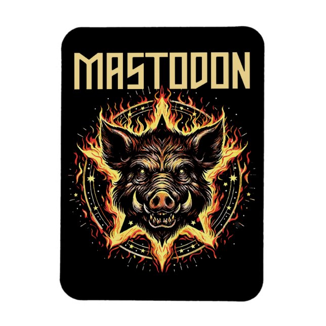 Mastodon Boar Fire Magnet (Vertikal)
