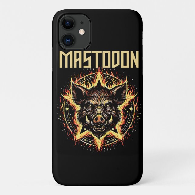 Mastodon-Eber-Feuer Case-Mate iPhone Hülle (Rückseite)