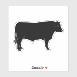Mastvieh - schwarzes Angus Stier Aufkleber
