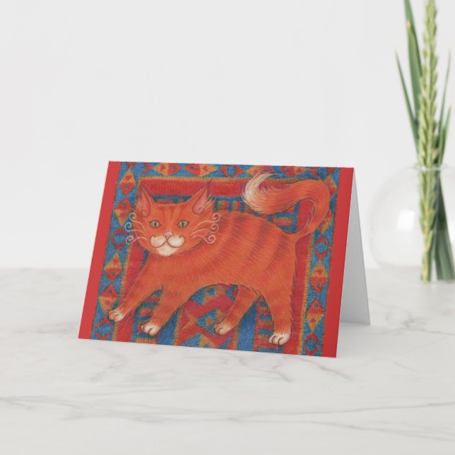 Mat Cat Grußkarte Karte (Vorderseite)