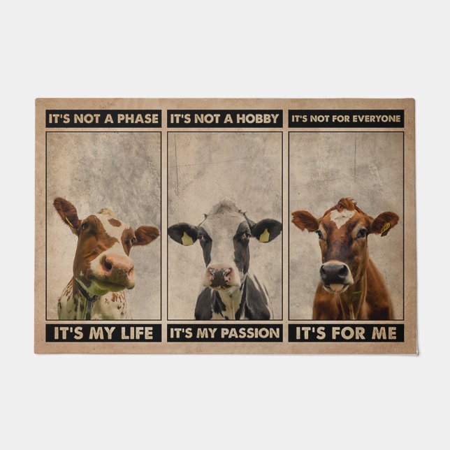 Mat d'accueil de vache, tapis d'animaux de ferme (Devant)