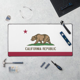 Mat de bureau avec drapeau de Californie, États-Un