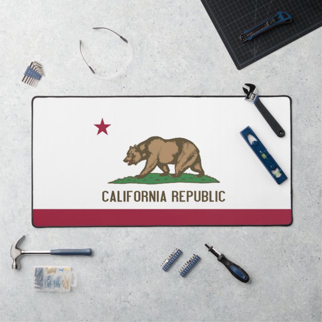 Mat de bureau avec drapeau de Californie, États-Un (Poste de travail)