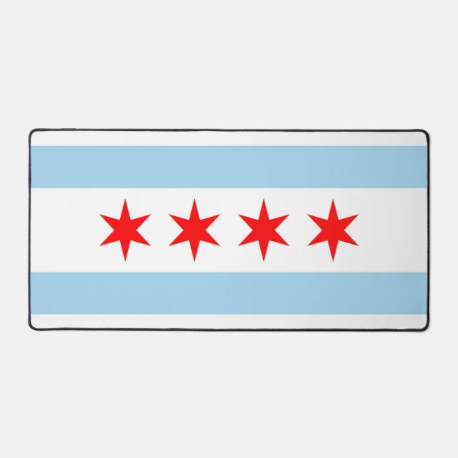Mat de bureau avec drapeau de Chicago, USA (Recto)