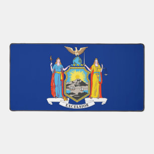 Mat de bureau avec drapeau de l'État de New York,