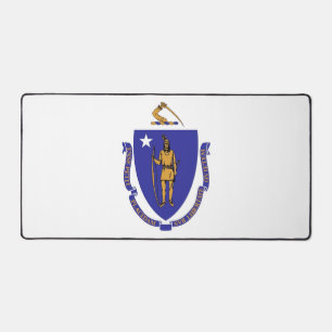 Mat de bureau avec drapeau du Massachusetts USA
