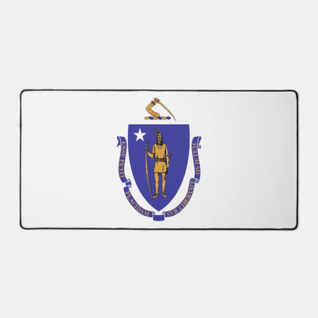 Mat de bureau avec drapeau du Massachusetts USA (Recto)