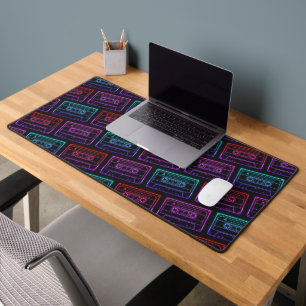 Mat De Bureau Avec Motif De Cassette Néon Multicol