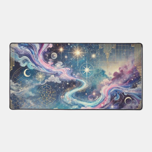 Mat de bureau céleste en galaxie avec accents géom (Recto)