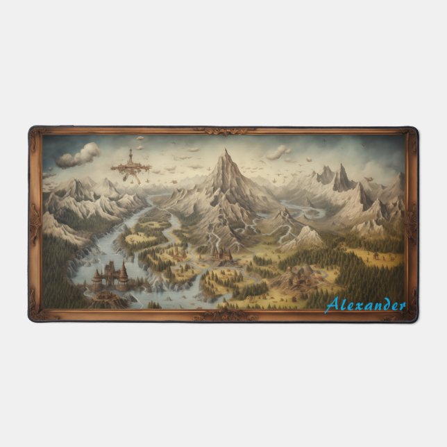 Mat de bureau de carte d'Imaginaire personnalisé (Recto)
