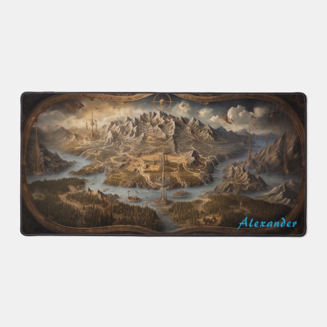 Mat de bureau de carte d'Imaginaire personnalisé (Recto)