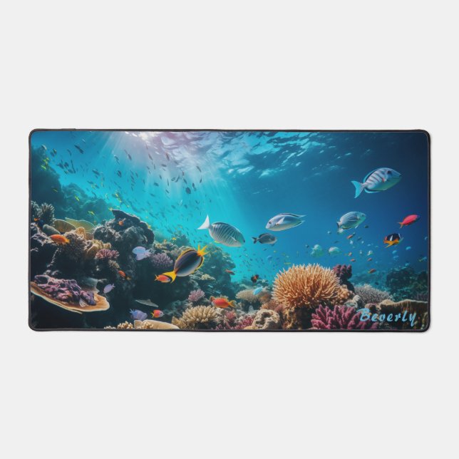 Mat de bureau de corail sous-marin personnalisé (Recto)