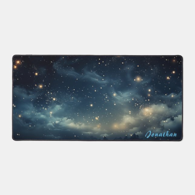 Mat de bureau de nuit étoilé personnalisé (Recto)
