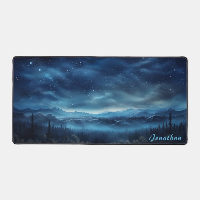 Mat de bureau de nuit étoilé personnalisé (Recto)