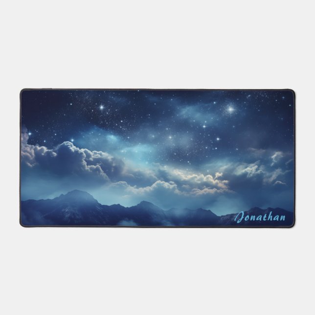 Mat de bureau de nuit étoilé personnalisé (Recto)