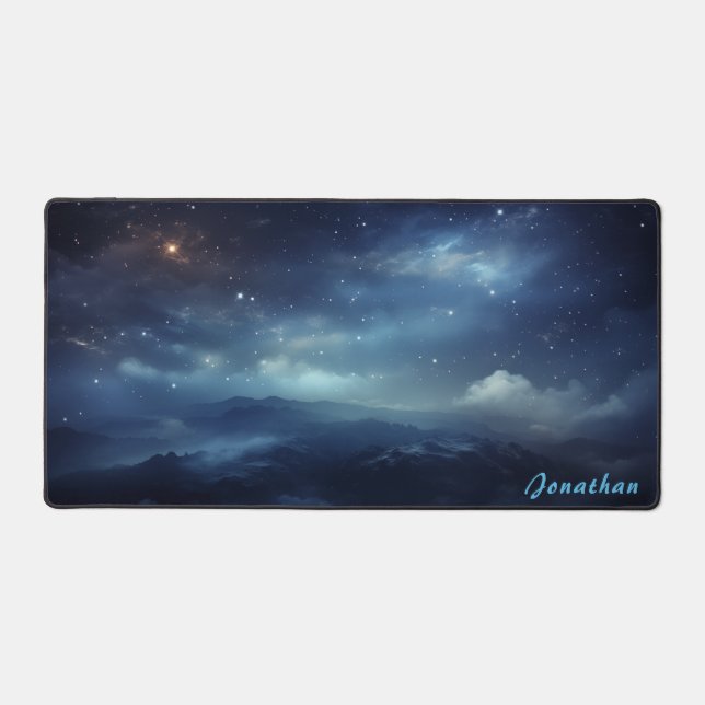 Mat de bureau de nuit étoilé personnalisé (Recto)