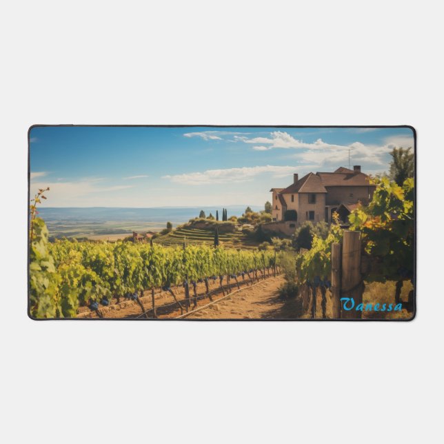 Mat de bureau de vignoble personnalisé (Recto)