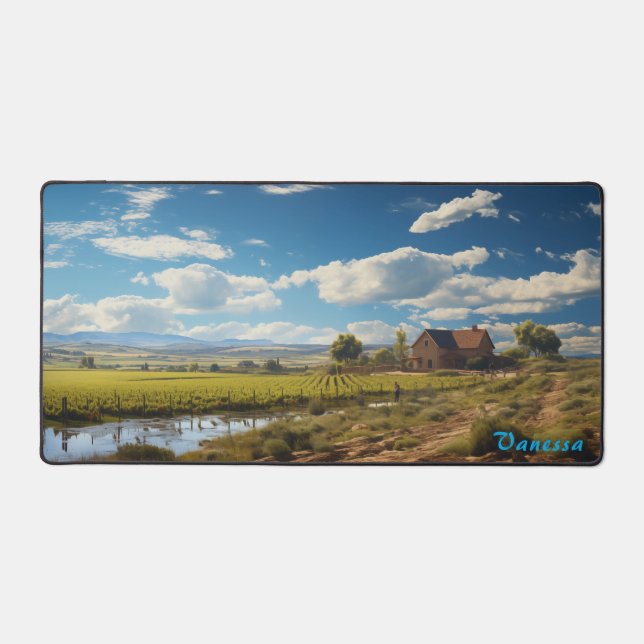 Mat de bureau de vignoble personnalisé (Recto)