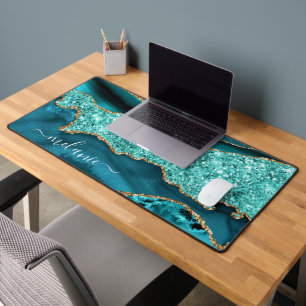 Mat de bureau en marbre Parties scintillant or tur