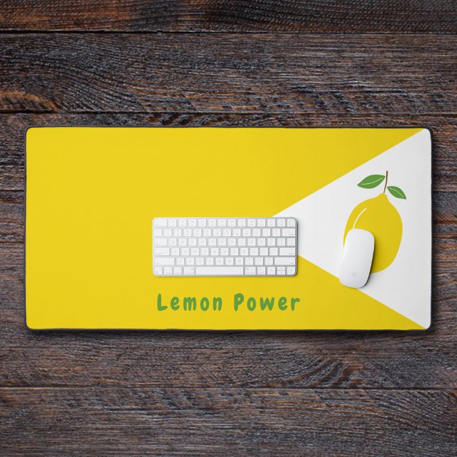 Mat de bureau jaune avec citron (Yellow Desk Mat with Lemon)