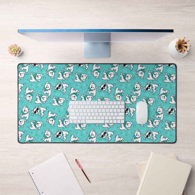 Mat de bureau KiniArt Cutieface Westies (Bureau 1)