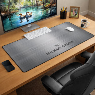 Mat de bureau monographique gris professionnel