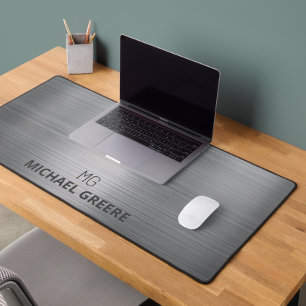 Mat de bureau monographique gris professionnel