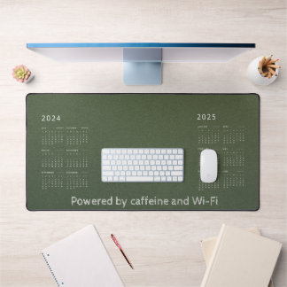 Mat de bureau personnalisable en olive avec calend