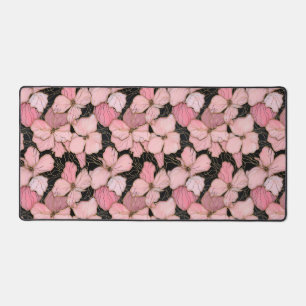 Mat de bureau pour pétales roses