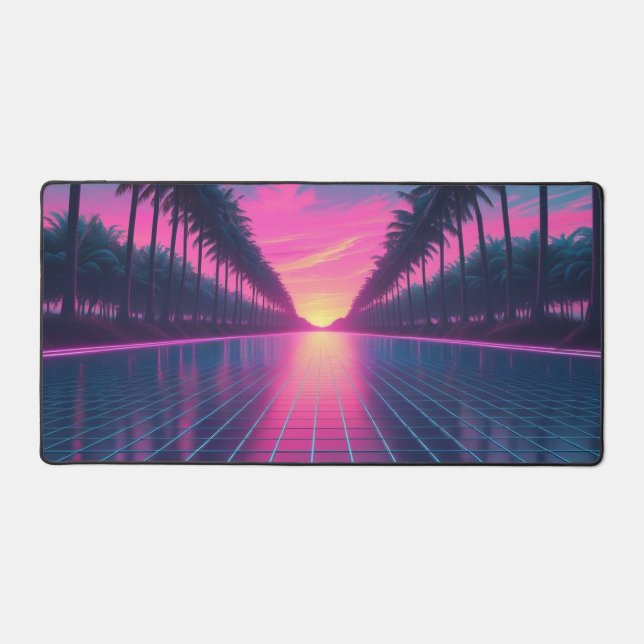 Mat de bureau vaporwave rétro-futuriste avec Palme (Recto)