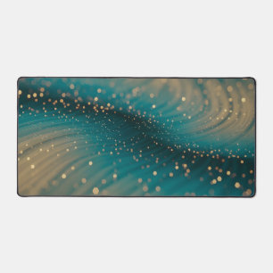 Mat du bureau d'ondulation Turquoise et or Abstrai